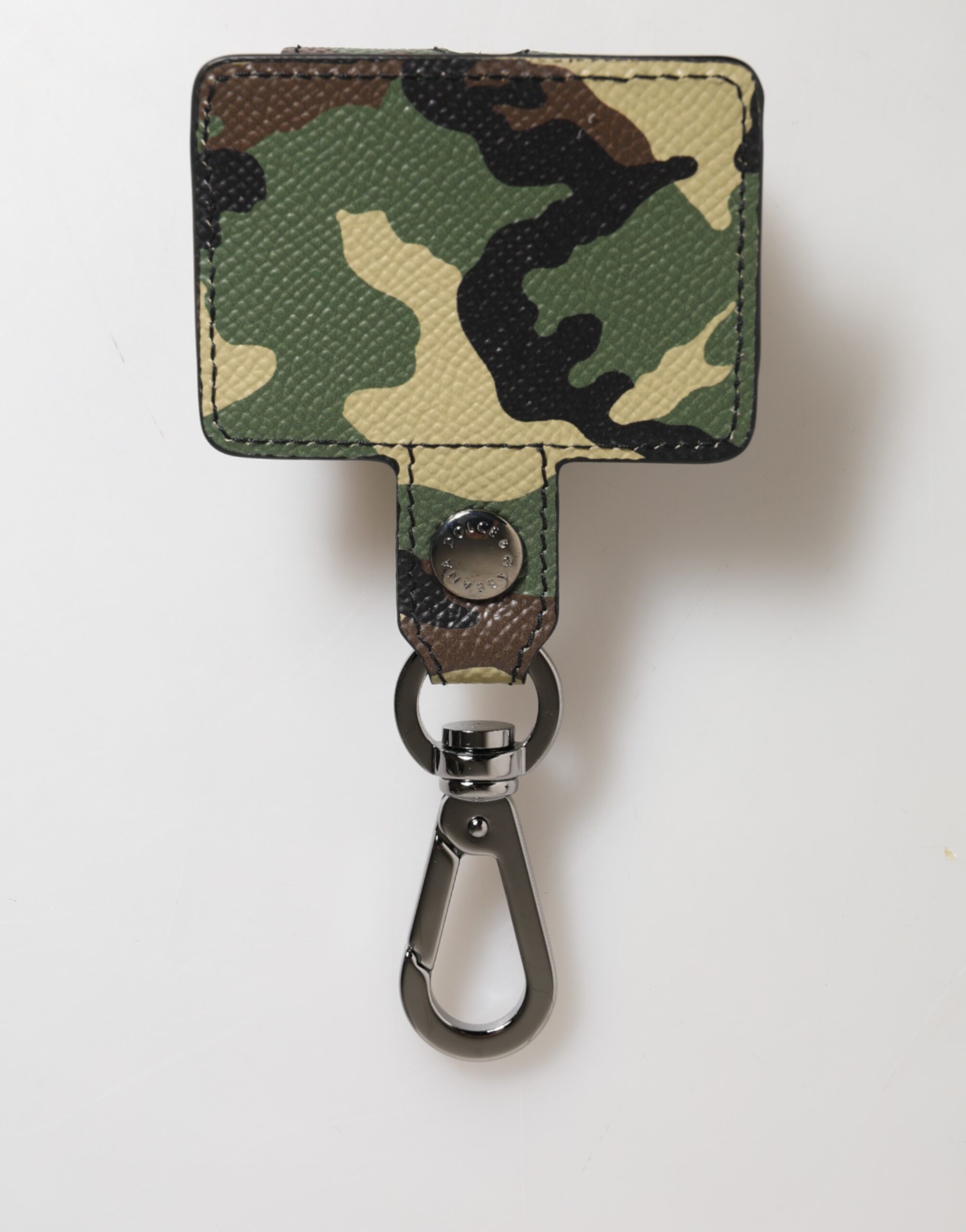 Dolce & Gabbana Multicolor Camouflage Leather Metal Accessory Airpods Case - Image 5