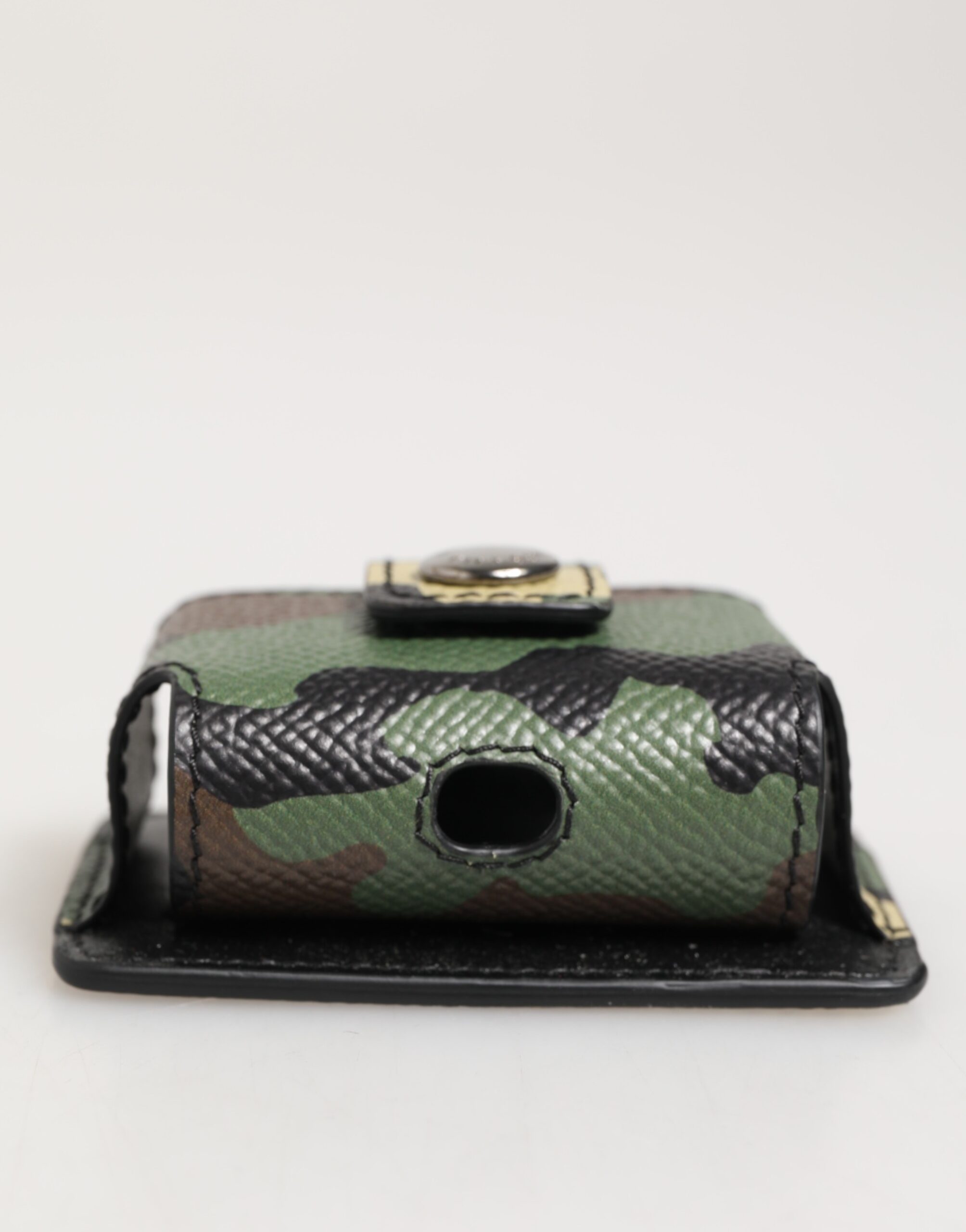 Dolce & Gabbana Multicolor Camouflage Leather Metal Accessory Airpods Case - Image 6