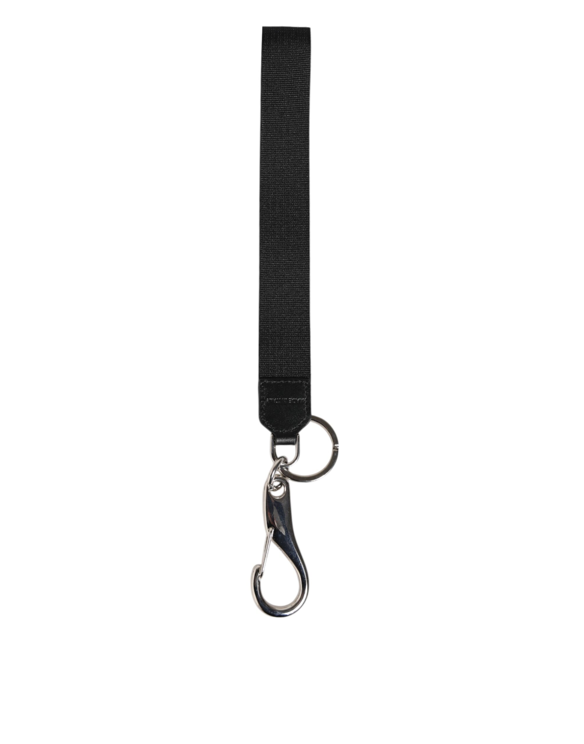 Dolce & Gabbana Black Burgundy Nylon DG Logo Crown Holder Keychain Keyring - Image 6