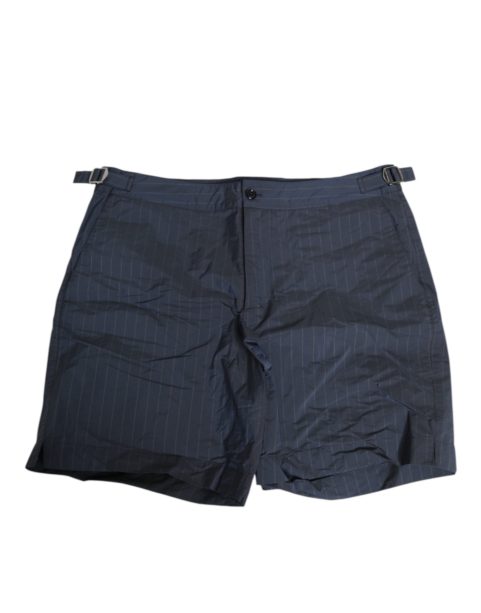 Dolce & Gabbana Navy Blue Polyester Pinstripe Men Shorts Swimwear - Image 2