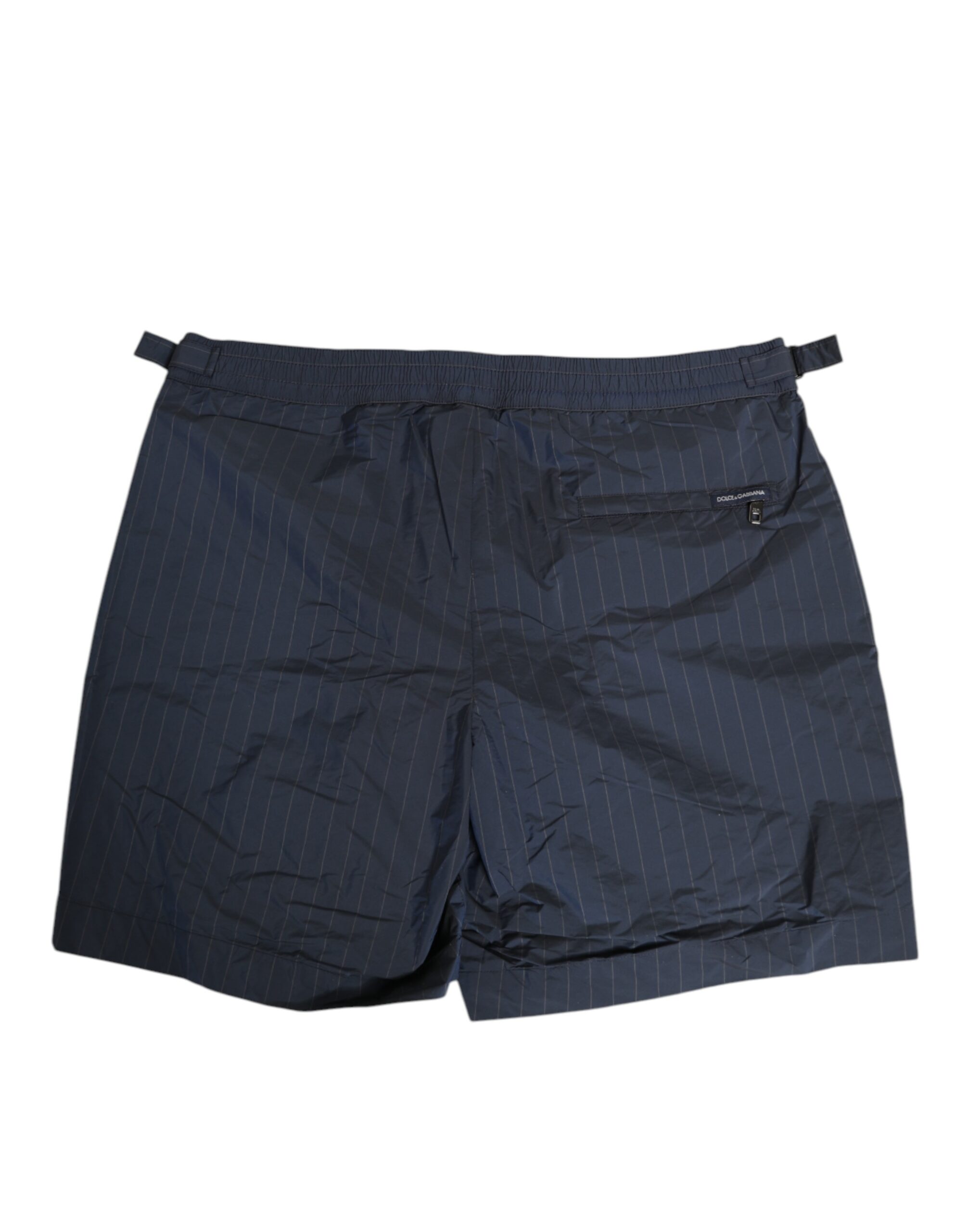 Dolce & Gabbana Navy Blue Polyester Pinstripe Men Shorts Swimwear - Image 4
