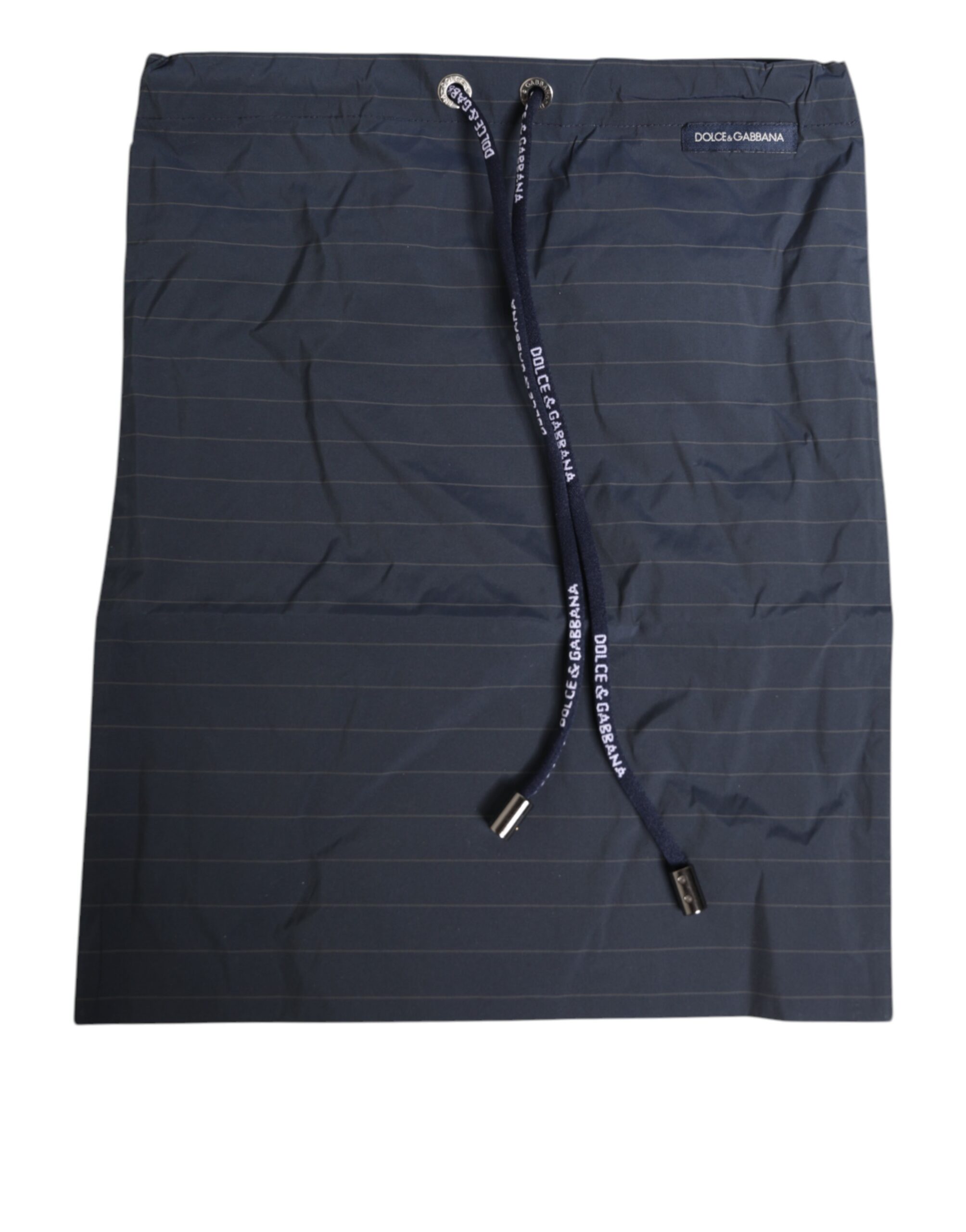 Dolce & Gabbana Navy Blue Polyester Pinstripe Men Shorts Swimwear - Image 6