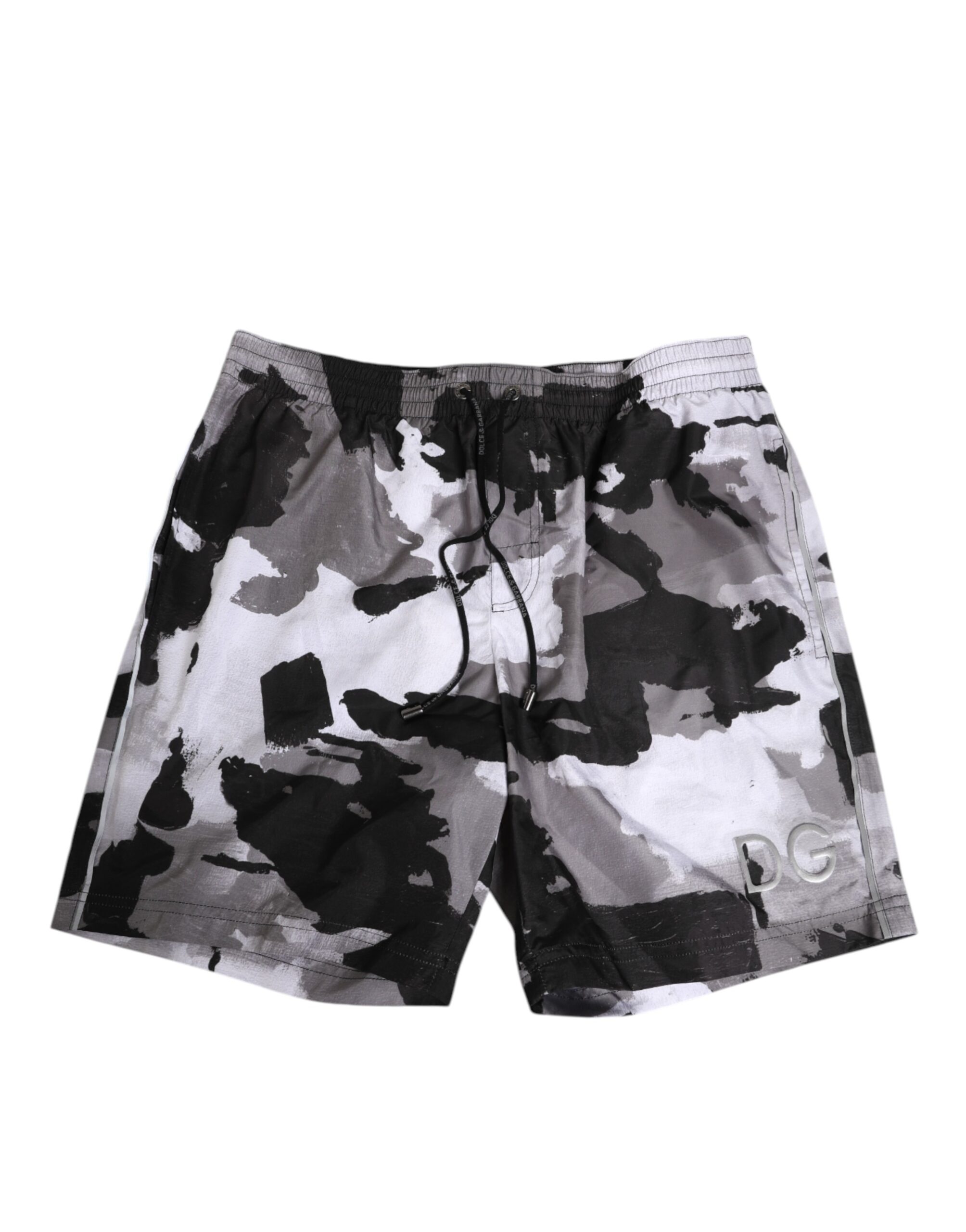 Dolce & Gabbana Black White Camouflage DG Logo Men Swimwear - Image 2