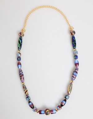 Dolce & Gabbana Multicolor Murano Glass Beads Gold Brass Chain Jewelry Necklace
