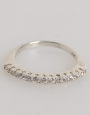 Nialaya Sterling Silver 925 Band Pave CZ Crystal Eternity Ring
