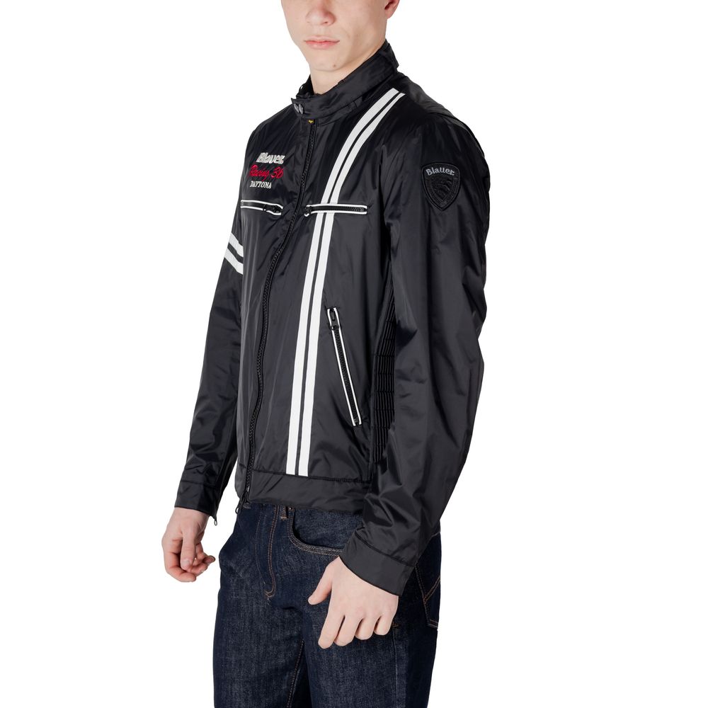 Blauer Black Polyamide Biker Jacket - Image 3