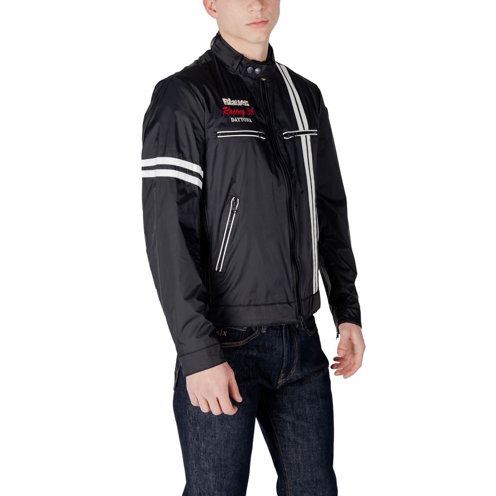 Blauer Black Polyamide Biker Jacket - Image 4
