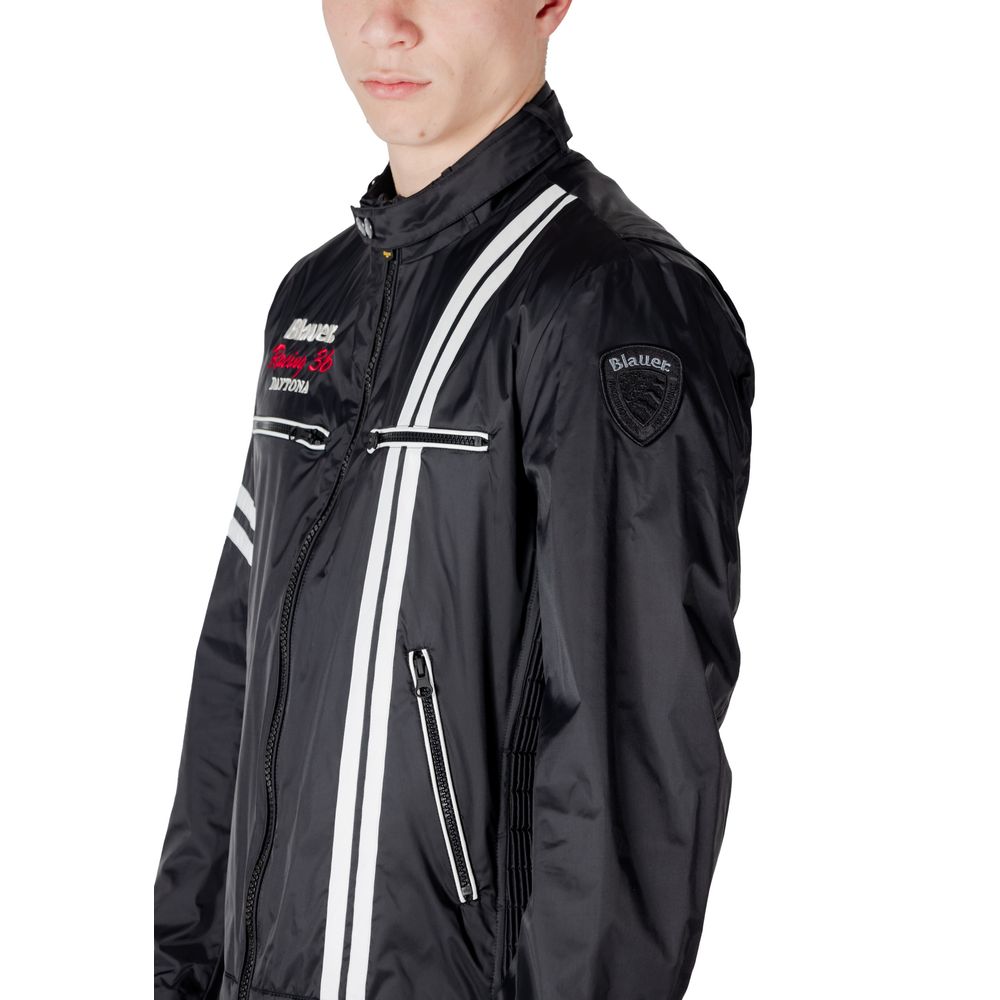 Blauer Black Polyamide Biker Jacket - Image 5
