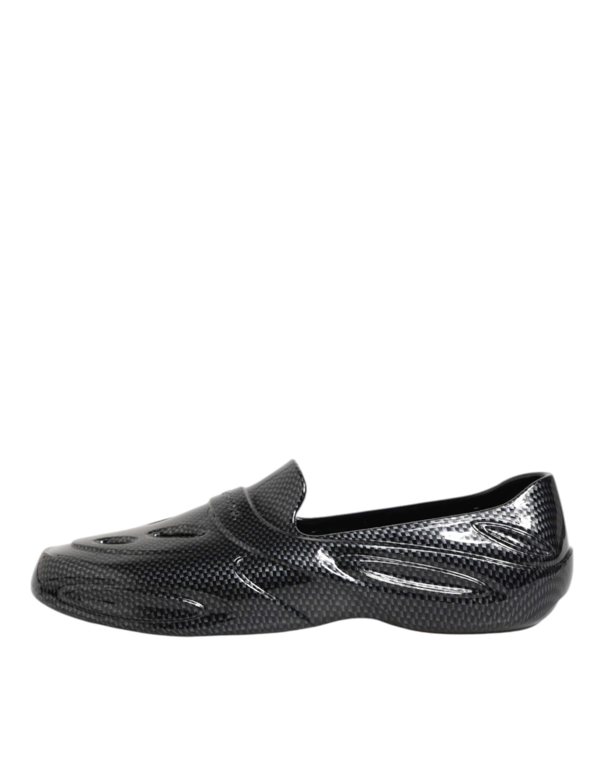 Dolce & Gabbana Black Rubber Slides Low Top Sneakers Shoes - Image 7