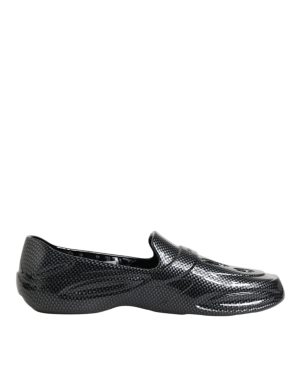 Dolce & Gabbana Black Rubber Slides Low Top Sneakers Shoes