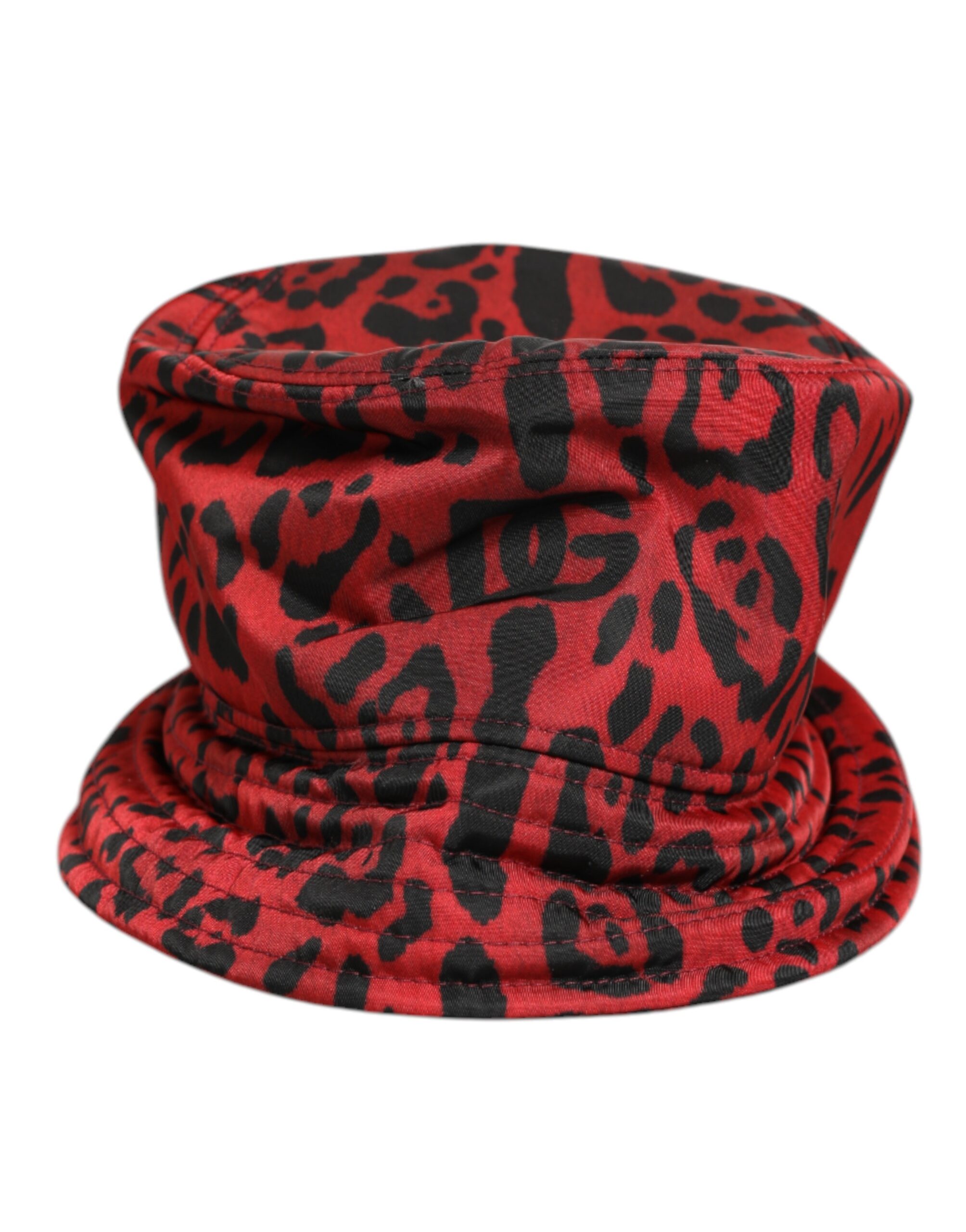 Dolce & Gabbana Red Black Nylon Leopard Print Bucket Men Cap Hat - Image 2
