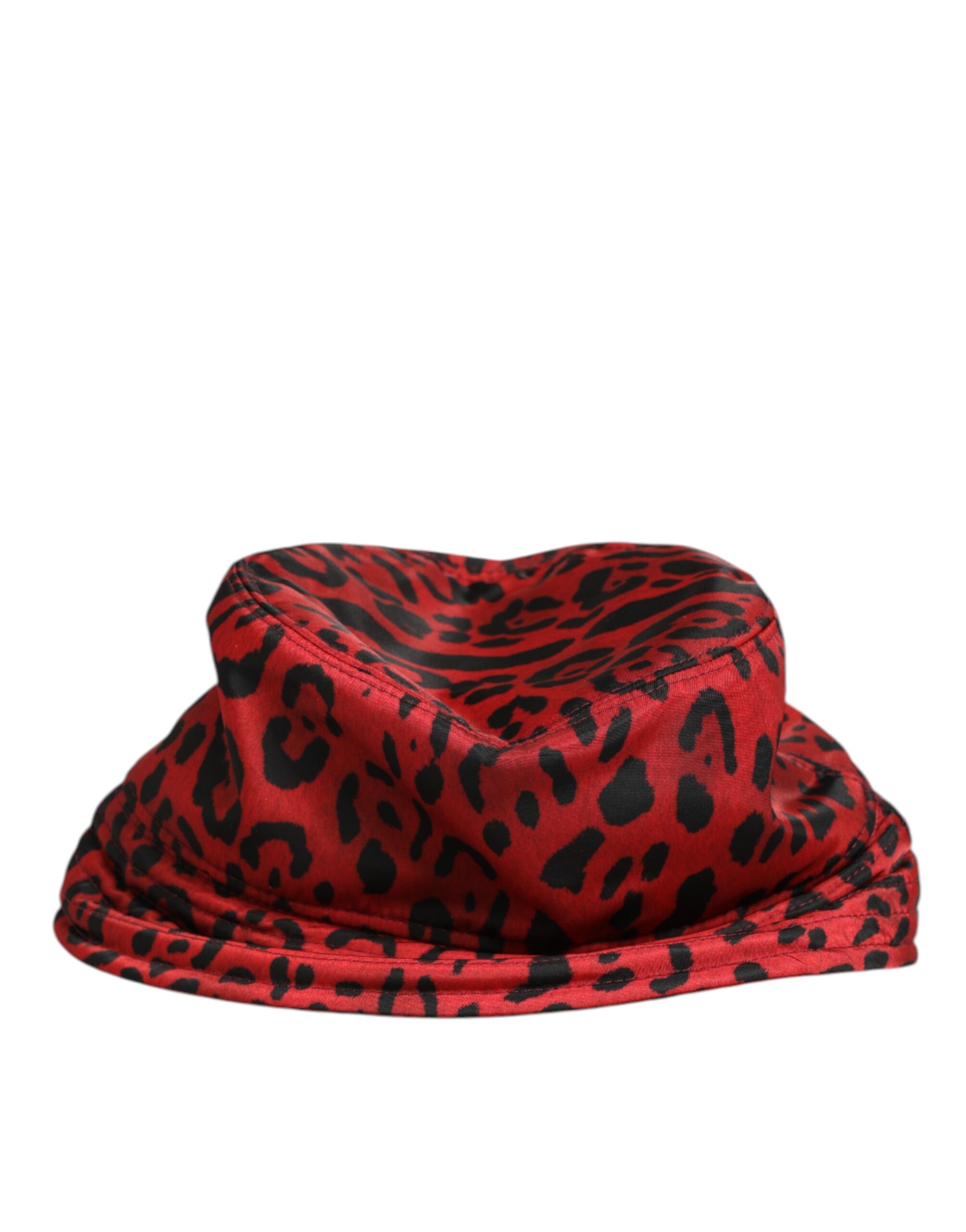 Dolce & Gabbana Red Black Nylon Leopard Print Bucket Men Cap Hat - Image 5