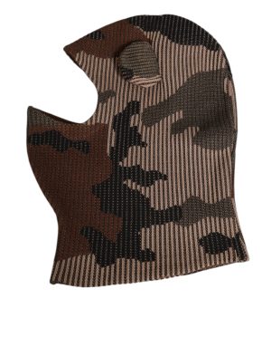 Dolce & Gabbana Multicolor Camouflage Balaclava Mask Men Cap One Size Hat