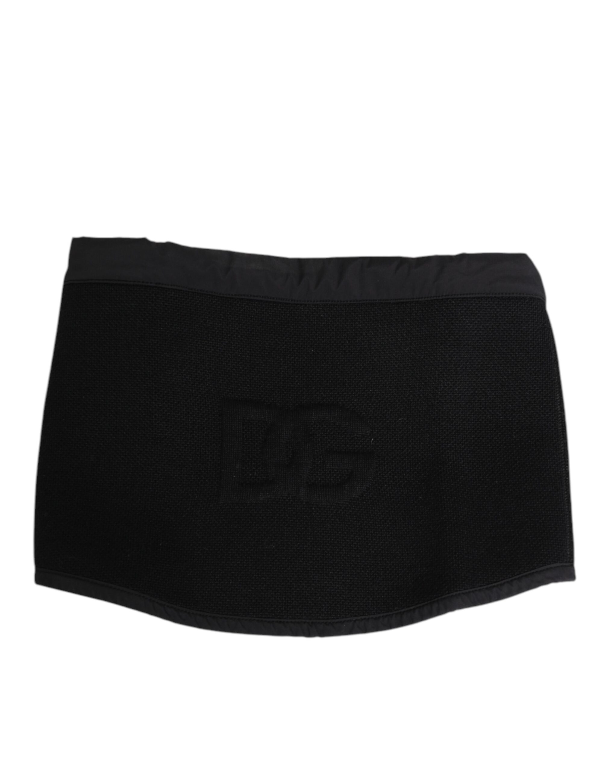 Dolce & Gabbana Black Lace Stole Knitted DG Logo Men One Size Scarf