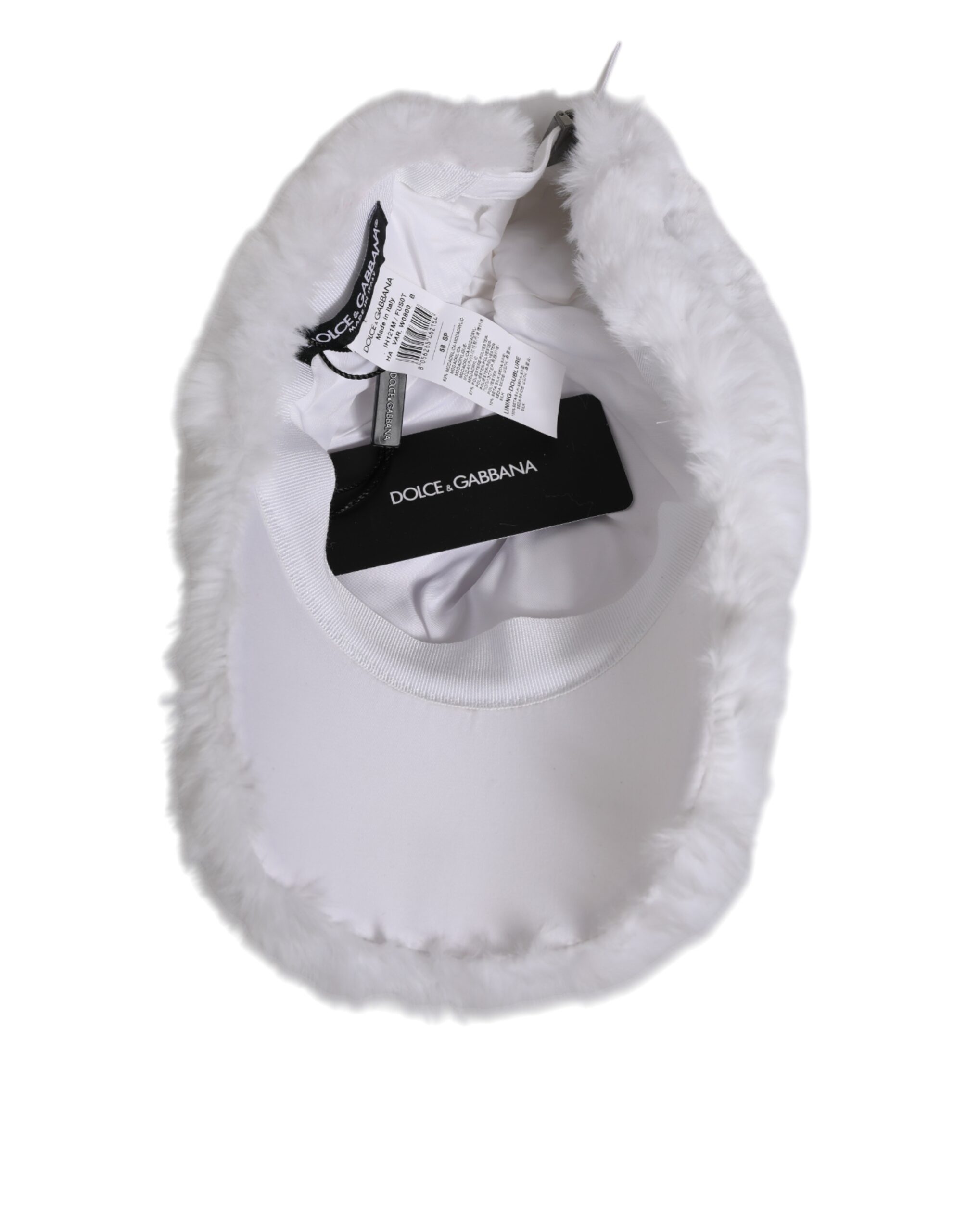 Dolce & Gabbana White Modacrylic Rapper Men Baseball Capello Hat - Image 6