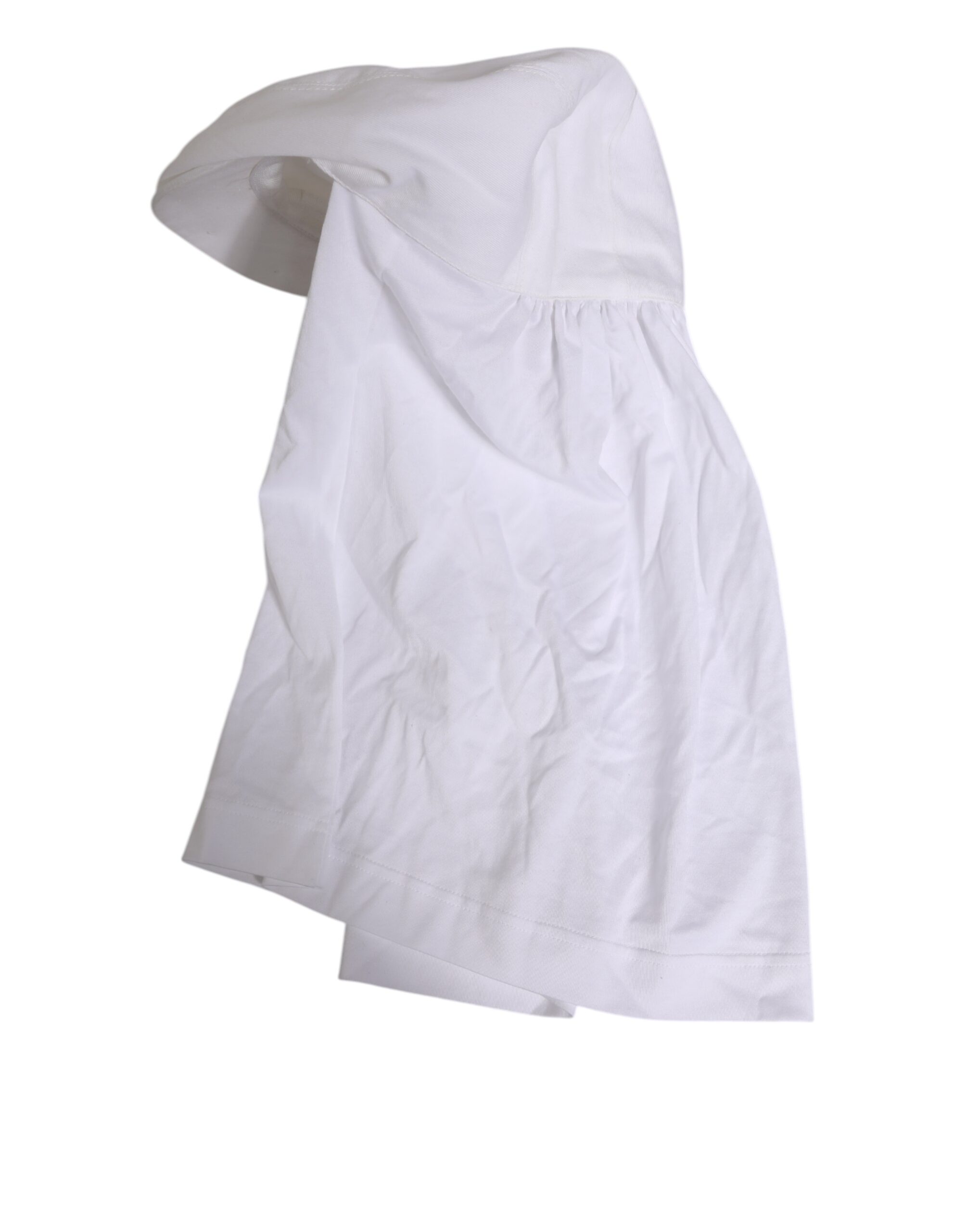 Dolce & Gabbana White Cotton DG Logo Plaque Baseball Balaclava Hat - Image 4