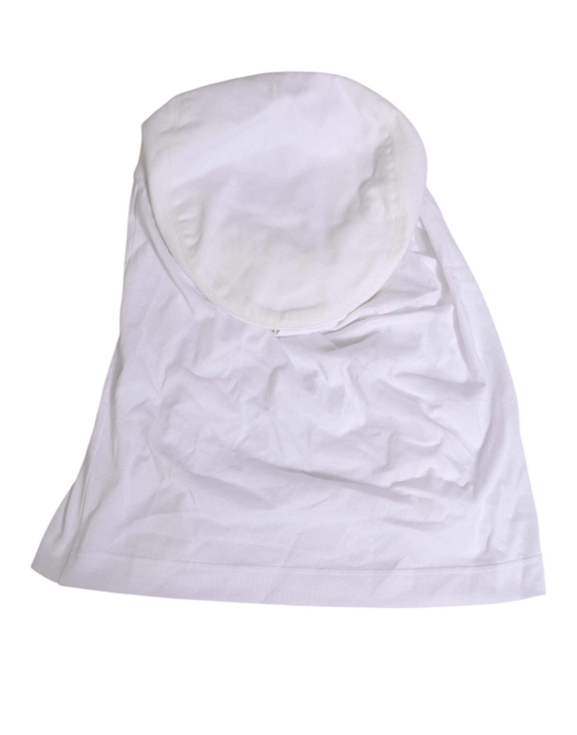 Dolce & Gabbana White Cotton DG Logo Plaque Baseball Balaclava Hat - Image 5