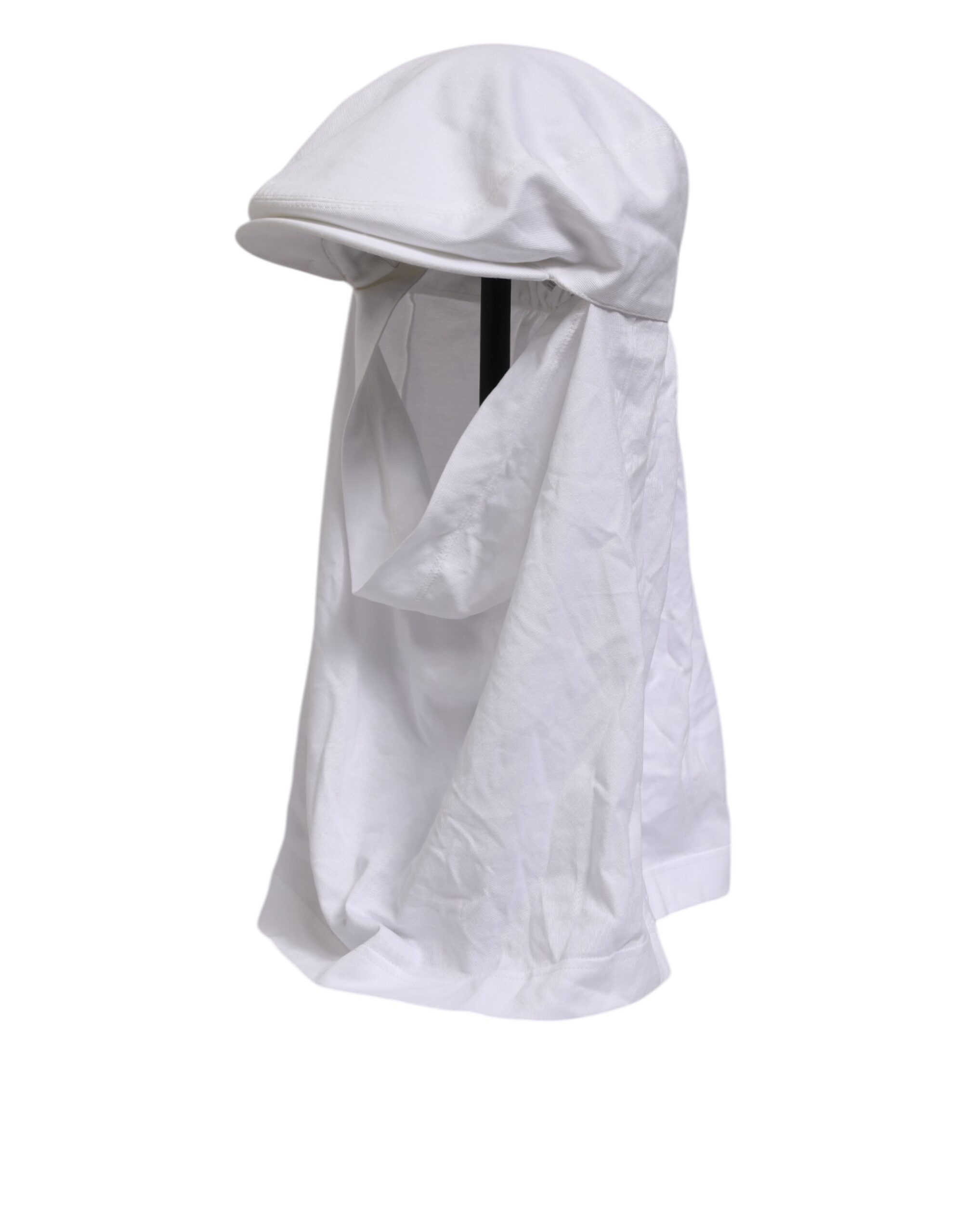 Dolce & Gabbana White Cotton DG Logo Plaque Baseball Balaclava Hat - Image 2