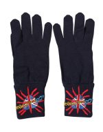 Dolce & Gabbana Blue Wool Knit #DGLovesLondon Embroidered Mitten Gloves
