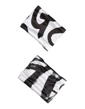 Dolce & Gabbana Black White DG Logo Silk 1 Pair Wristband