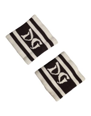 Dolce & Gabbana Black White DG Logo Cotton 1 Pair  Wristband