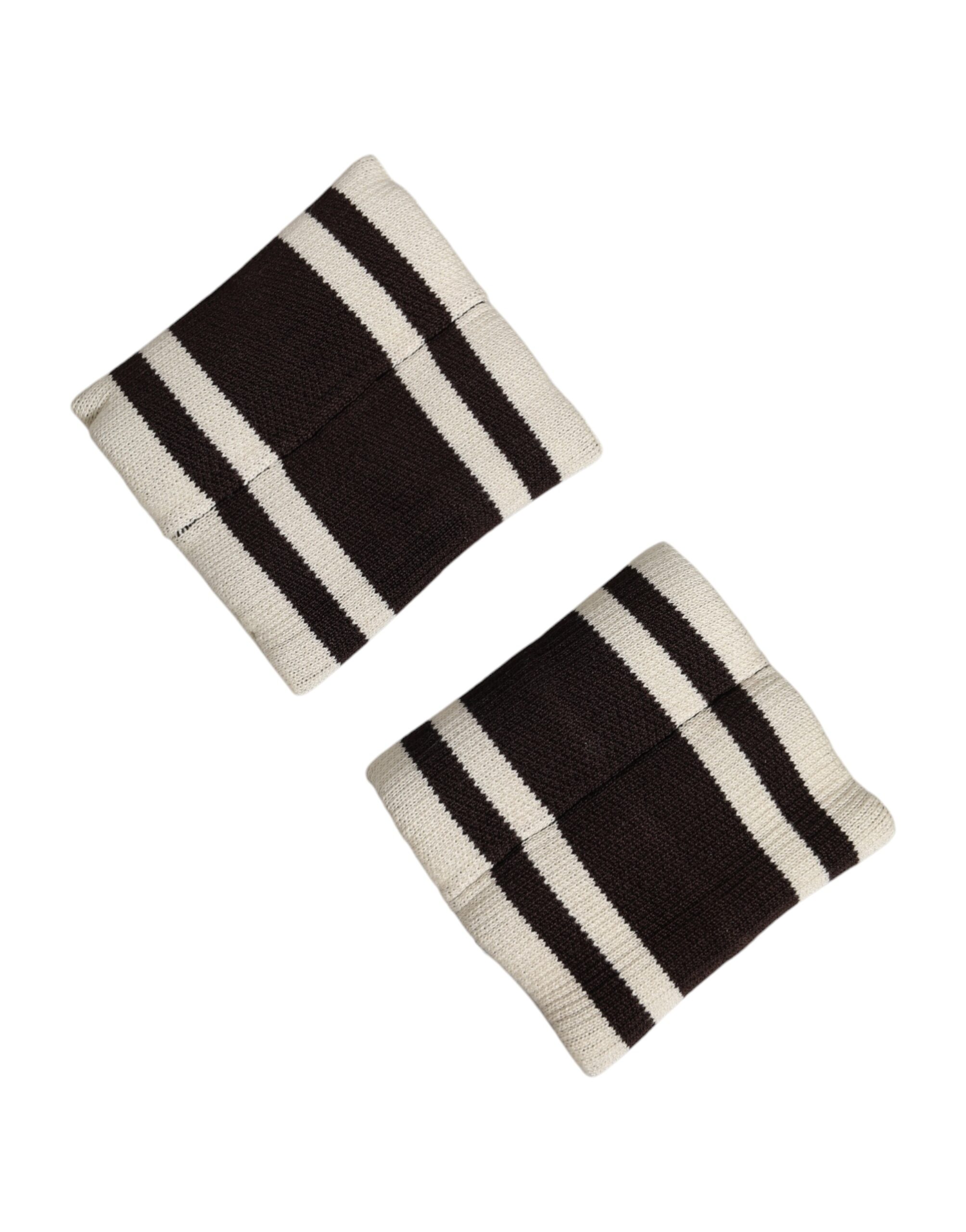 Dolce & Gabbana Black White DG Logo Cotton 1 Pair Wristband - Image 3