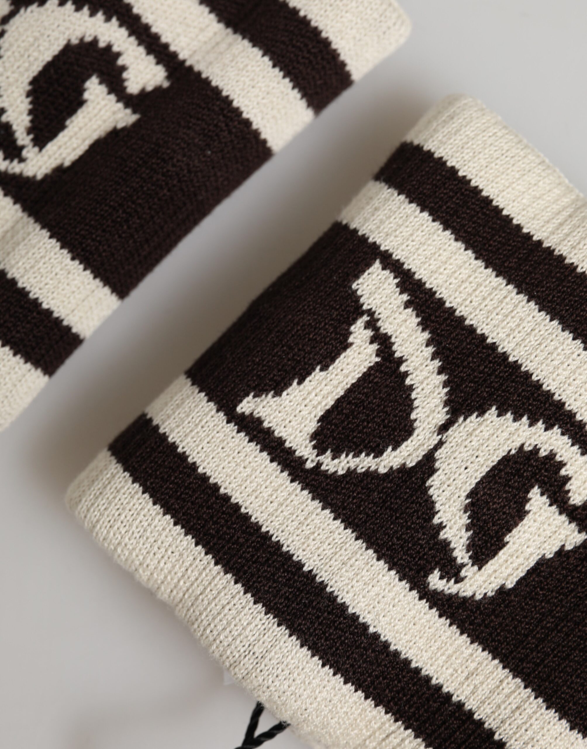 Dolce & Gabbana Black White DG Logo Cotton 1 Pair Wristband - Image 4
