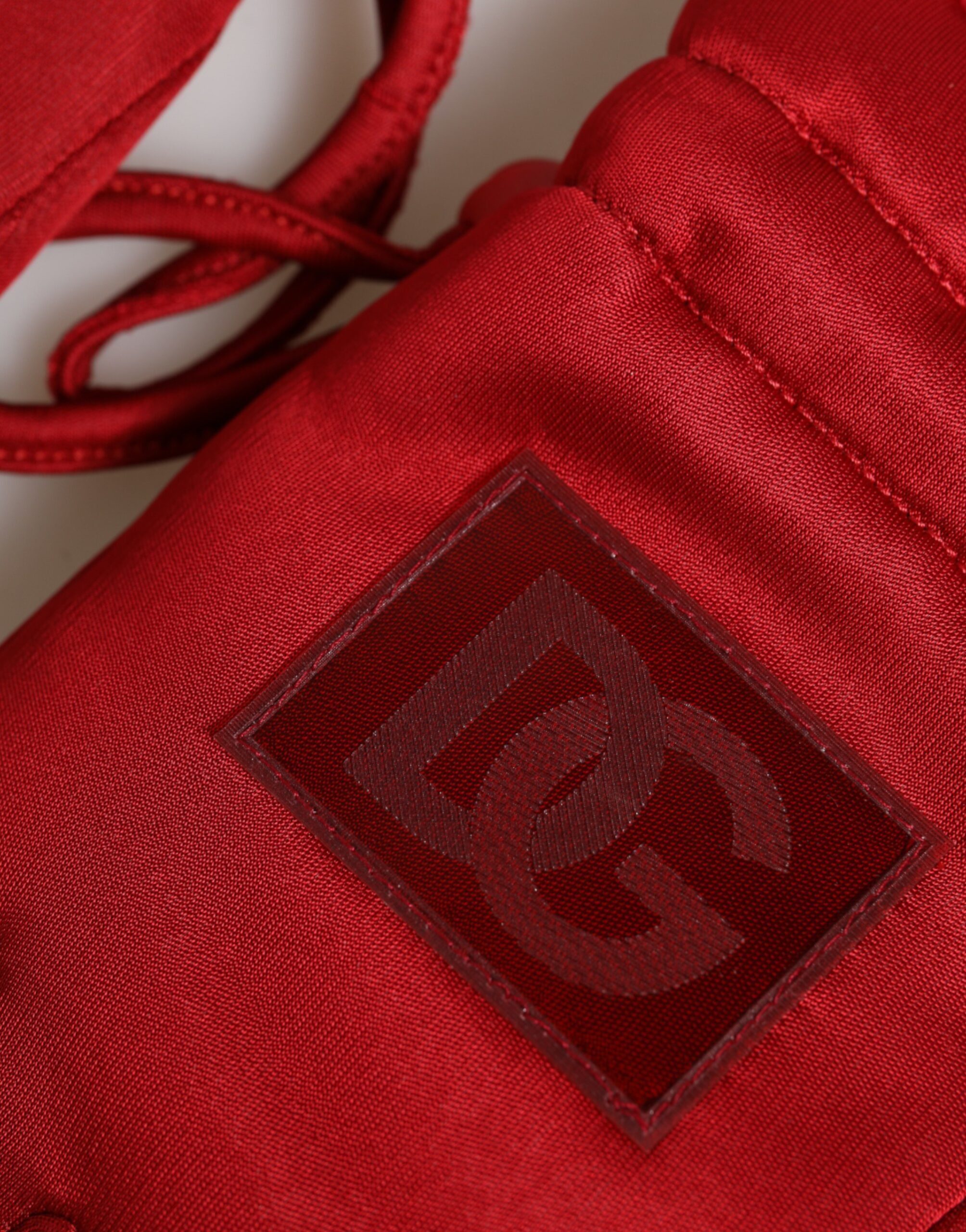 Dolce & Gabbana Red Viscose Motorcycle Biker Mitten Gloves - Image 3