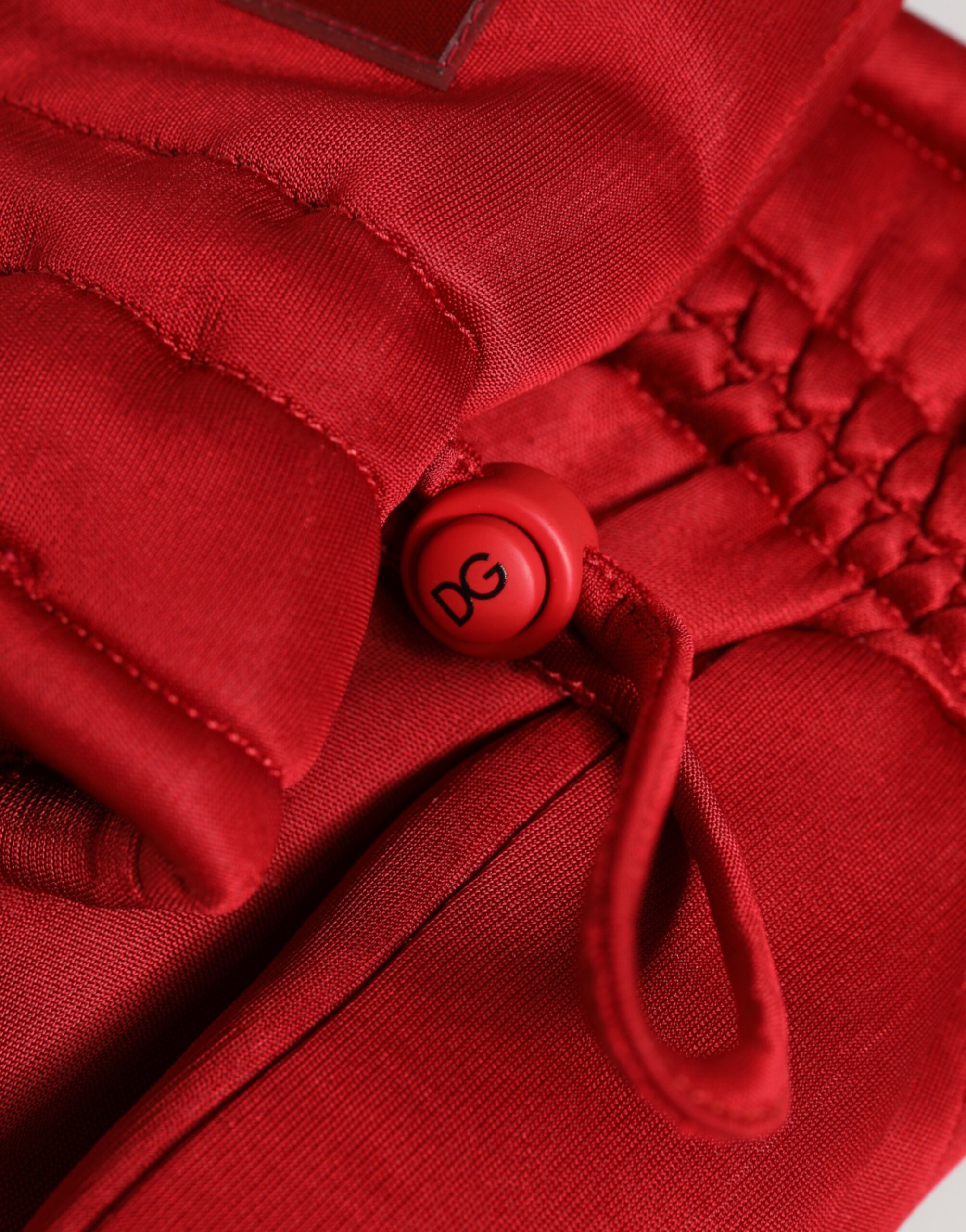 Dolce & Gabbana Red Viscose Motorcycle Biker Mitten Gloves - Image 5