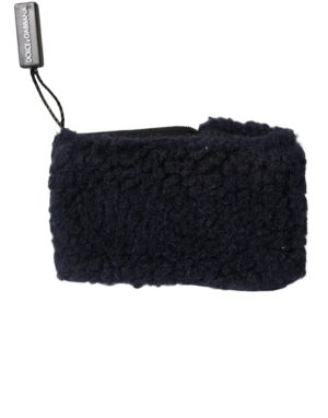 Dolce & Gabbana Black Wool Knitted Sweatbands Men Wristband