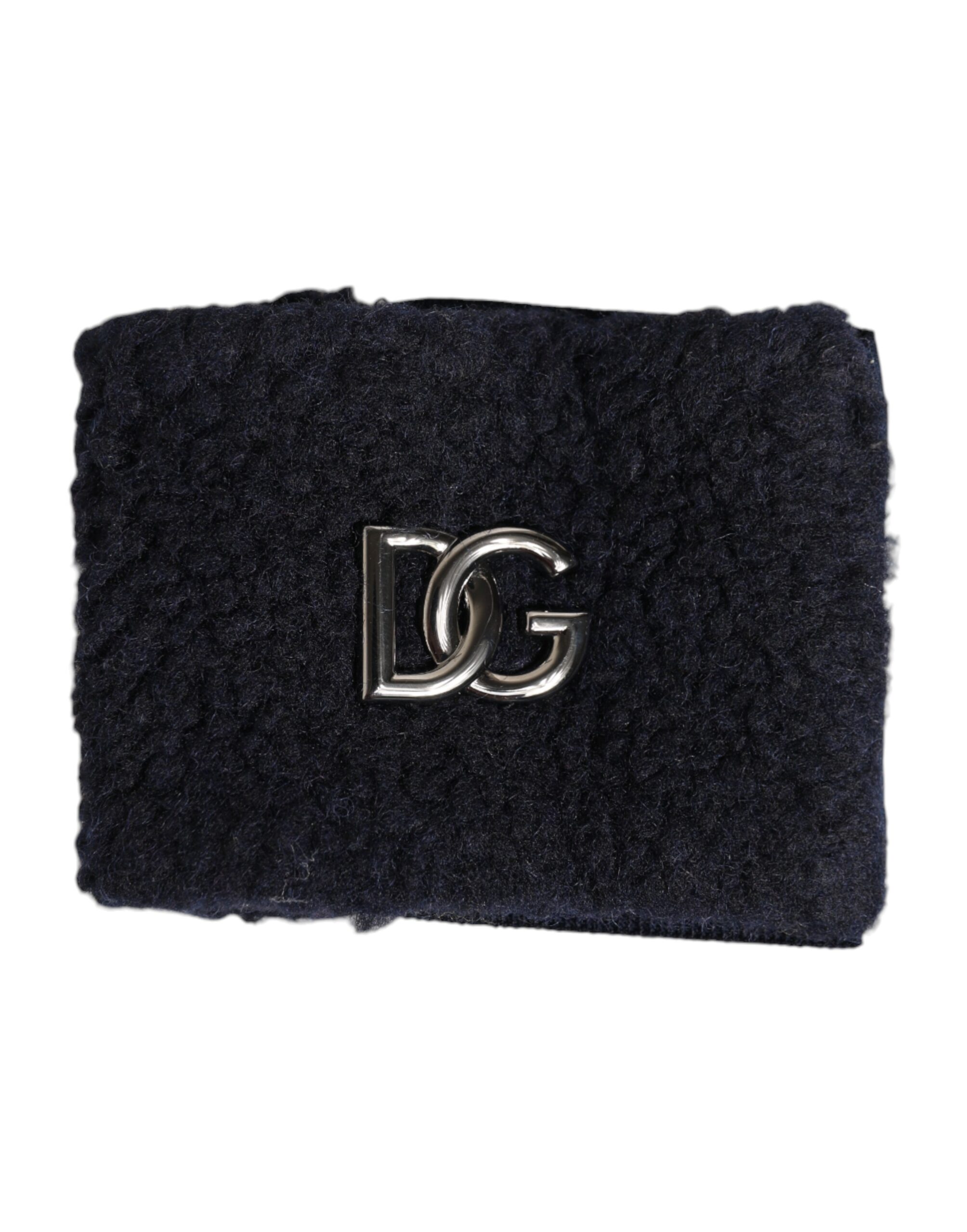 Dolce & Gabbana Black Polyester Logo Plaque Men One Size Wristband - Image 2