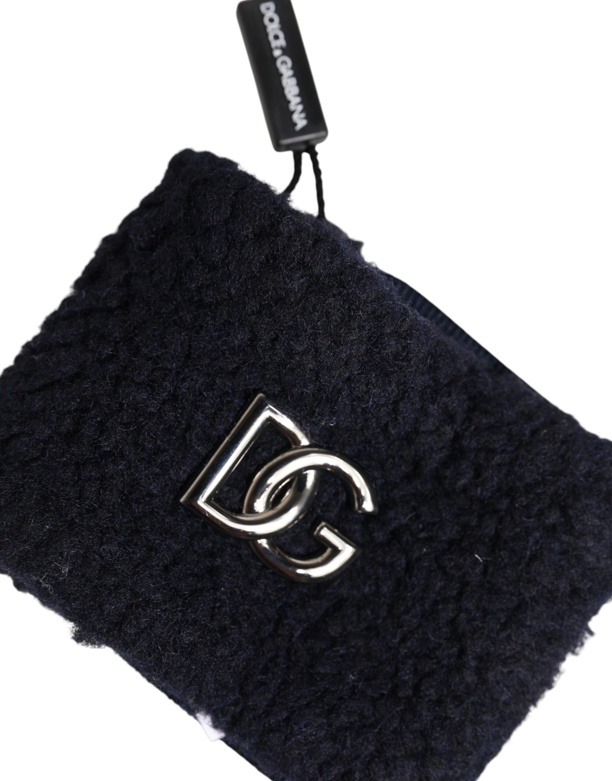 Dolce & Gabbana Black Polyester Logo Plaque Men One Size Wristband - Image 4