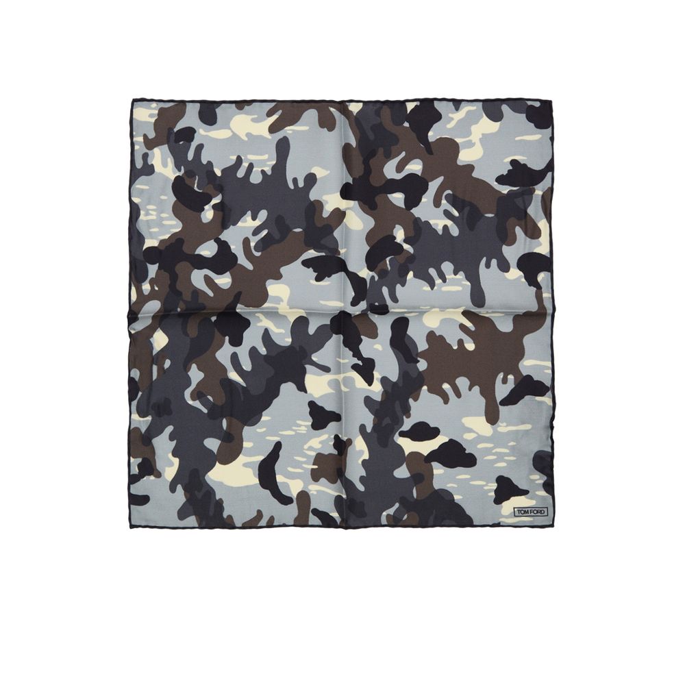 Tom Ford Gray Silk Pocket Square