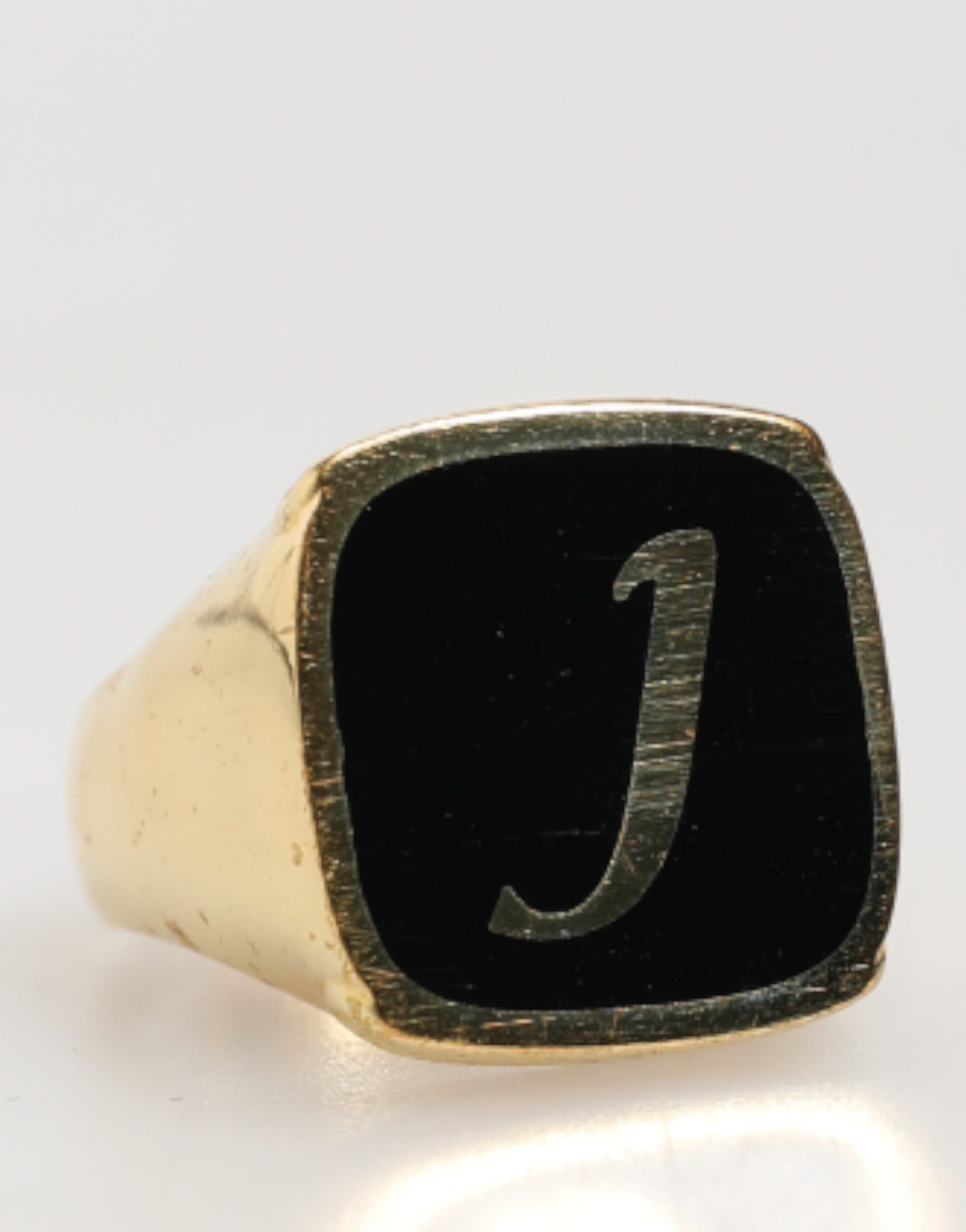 Dolce & Gabbana Gold-Tone Real Brass Black Enamel "J" Adjustable Rings - Image 2