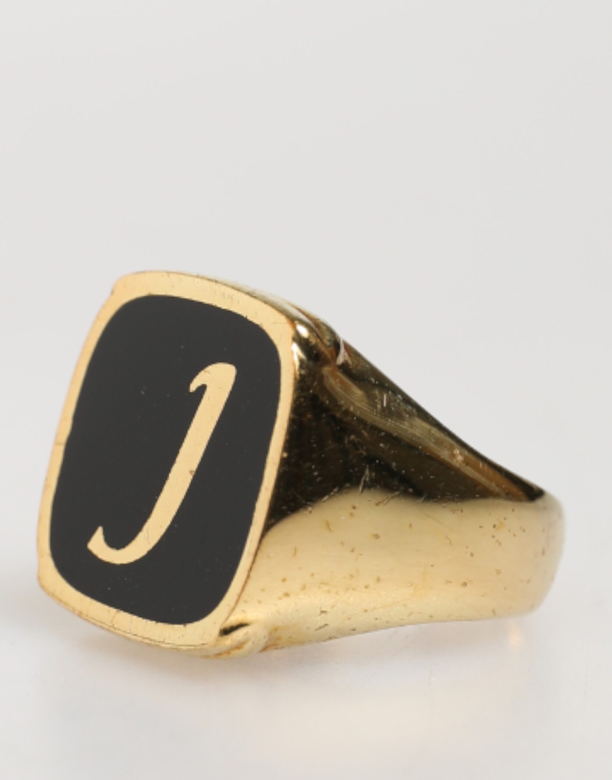 Dolce & Gabbana Gold-Tone Real Brass Black Enamel "J" Adjustable Rings - Image 3