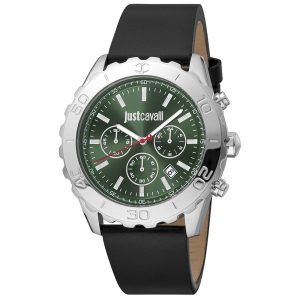 Just Cavalli Black Leather Bracelet Watch