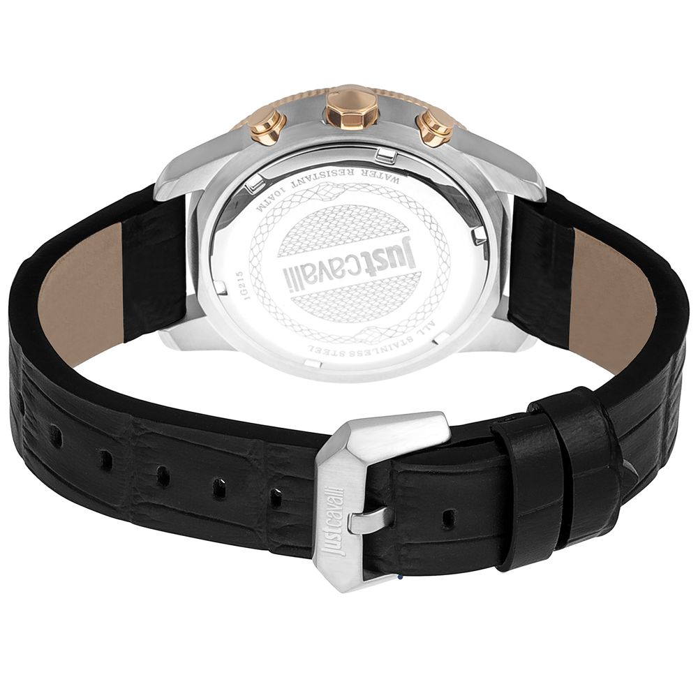Just Cavalli Black Leather Dress Watch - Image 2