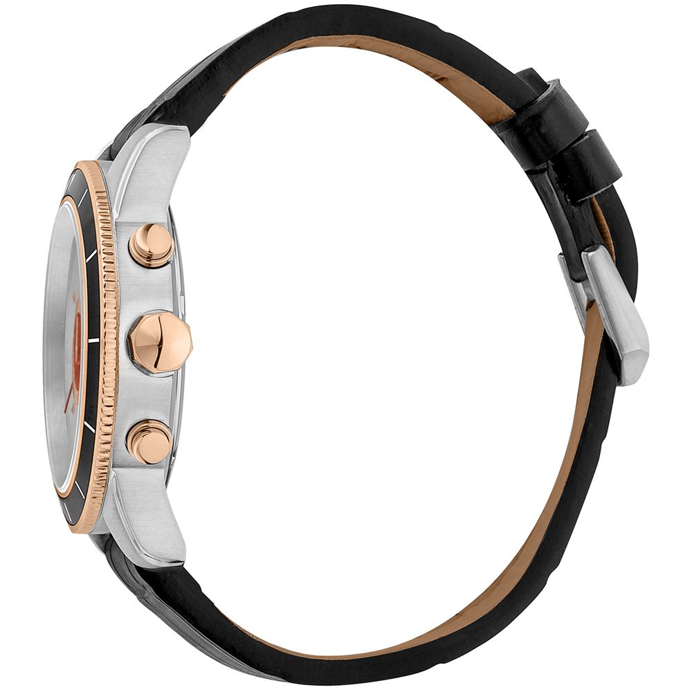 Just Cavalli Black Leather Dress Watch - Image 3