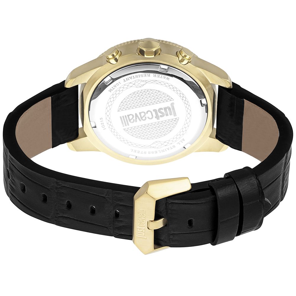 Just Cavalli Black Leather Watch - Image 2