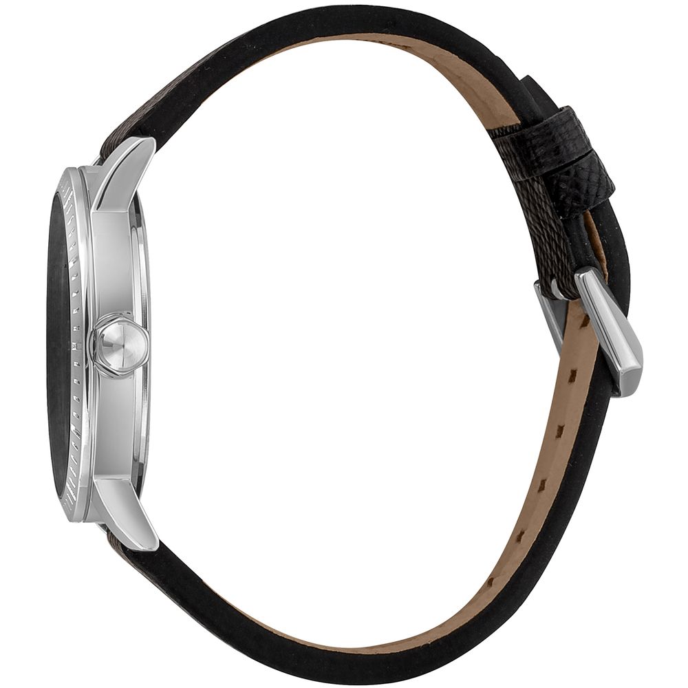 Just Cavalli Black Leather Dress Watch - Image 3