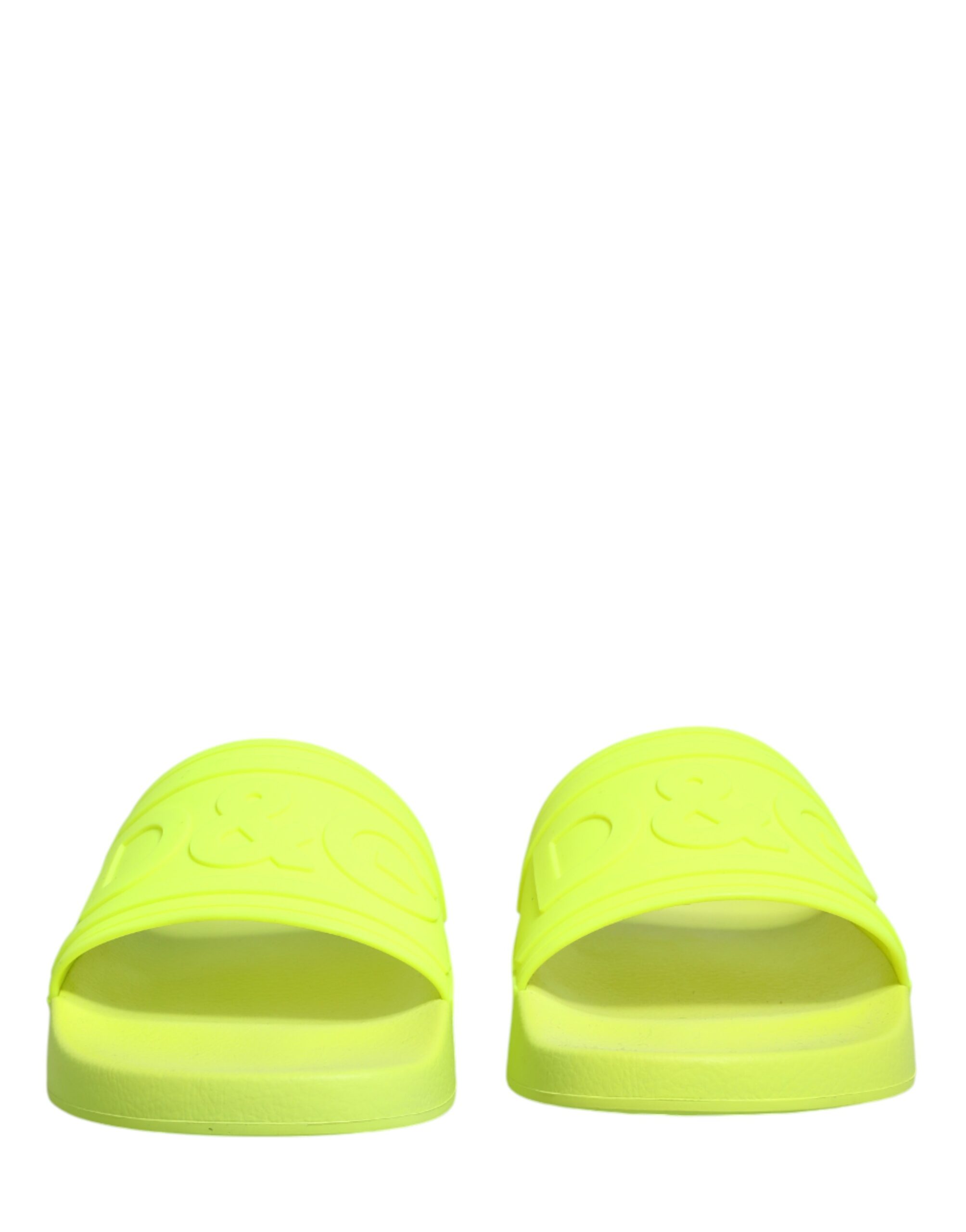 Dolce & Gabbana Green Rubber Slides Sandals Beachwear Shoes - Image 3