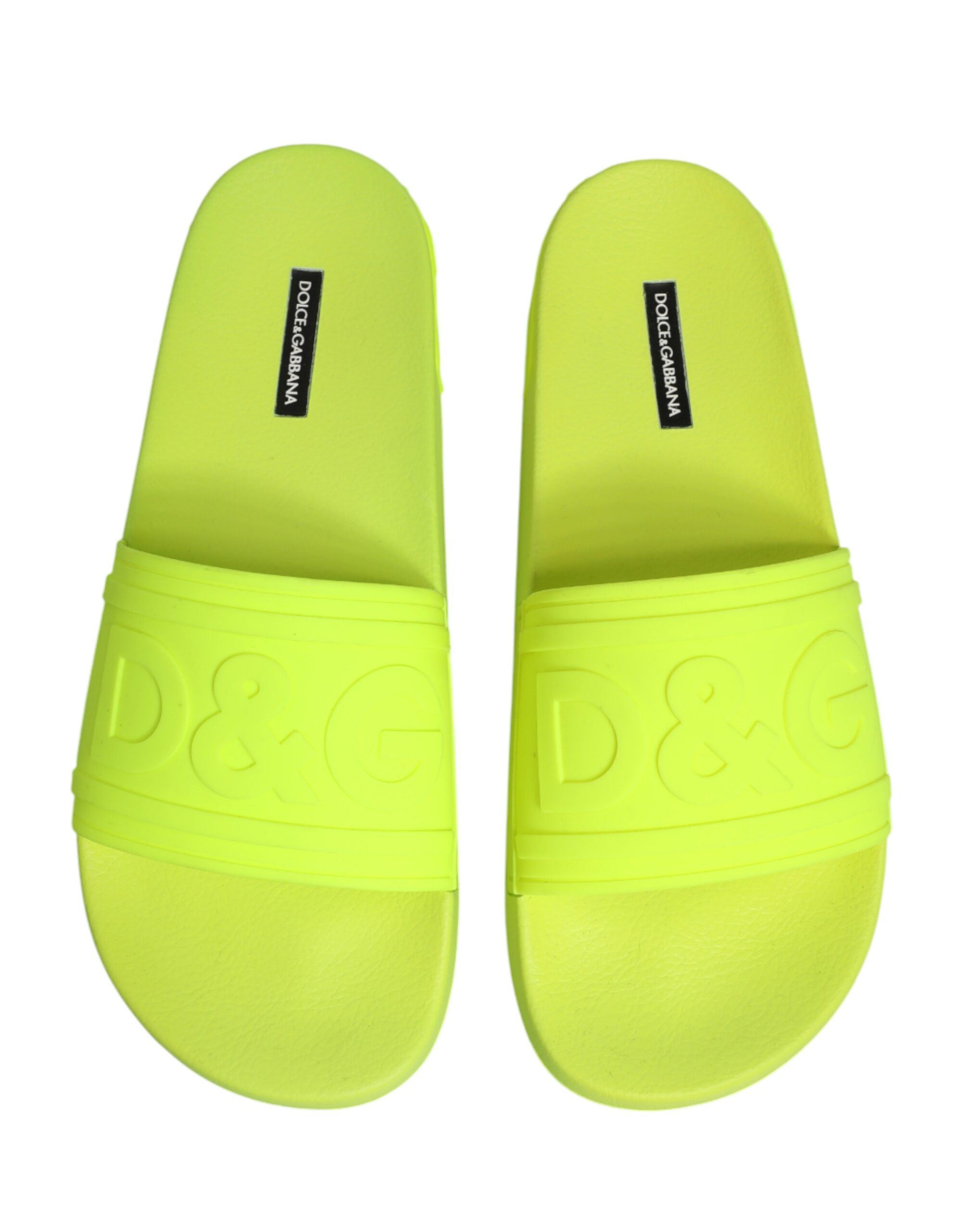 Dolce & Gabbana Green Rubber Slides Sandals Beachwear Shoes - Image 4