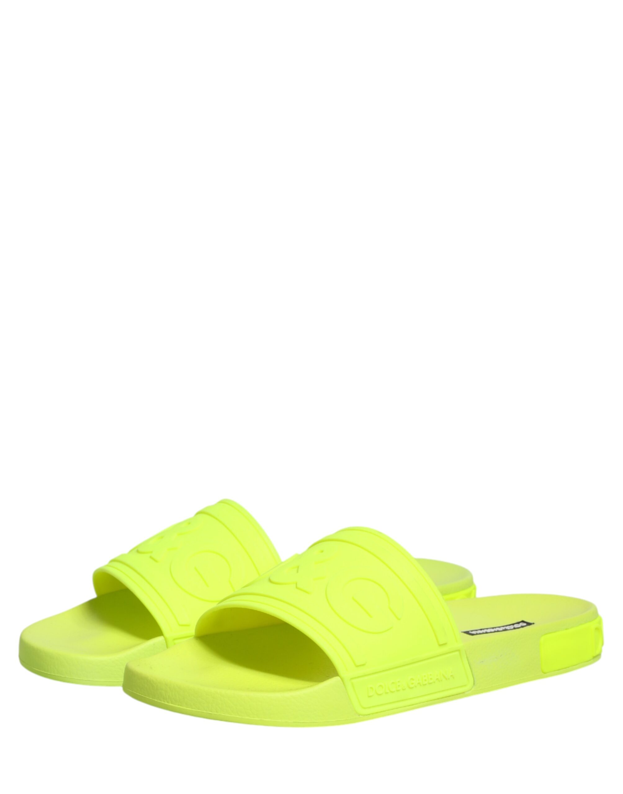 Dolce & Gabbana Green Rubber Slides Sandals Beachwear Shoes - Image 5