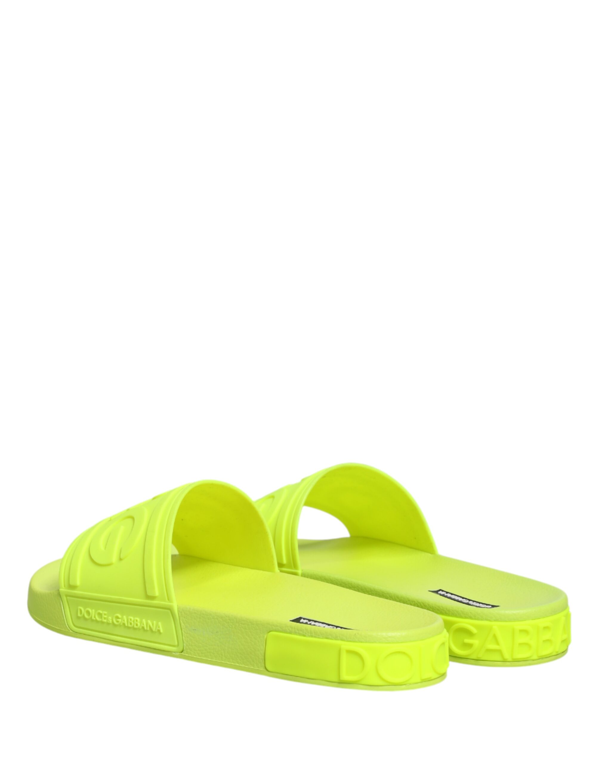 Dolce & Gabbana Green Rubber Slides Sandals Beachwear Shoes - Image 6