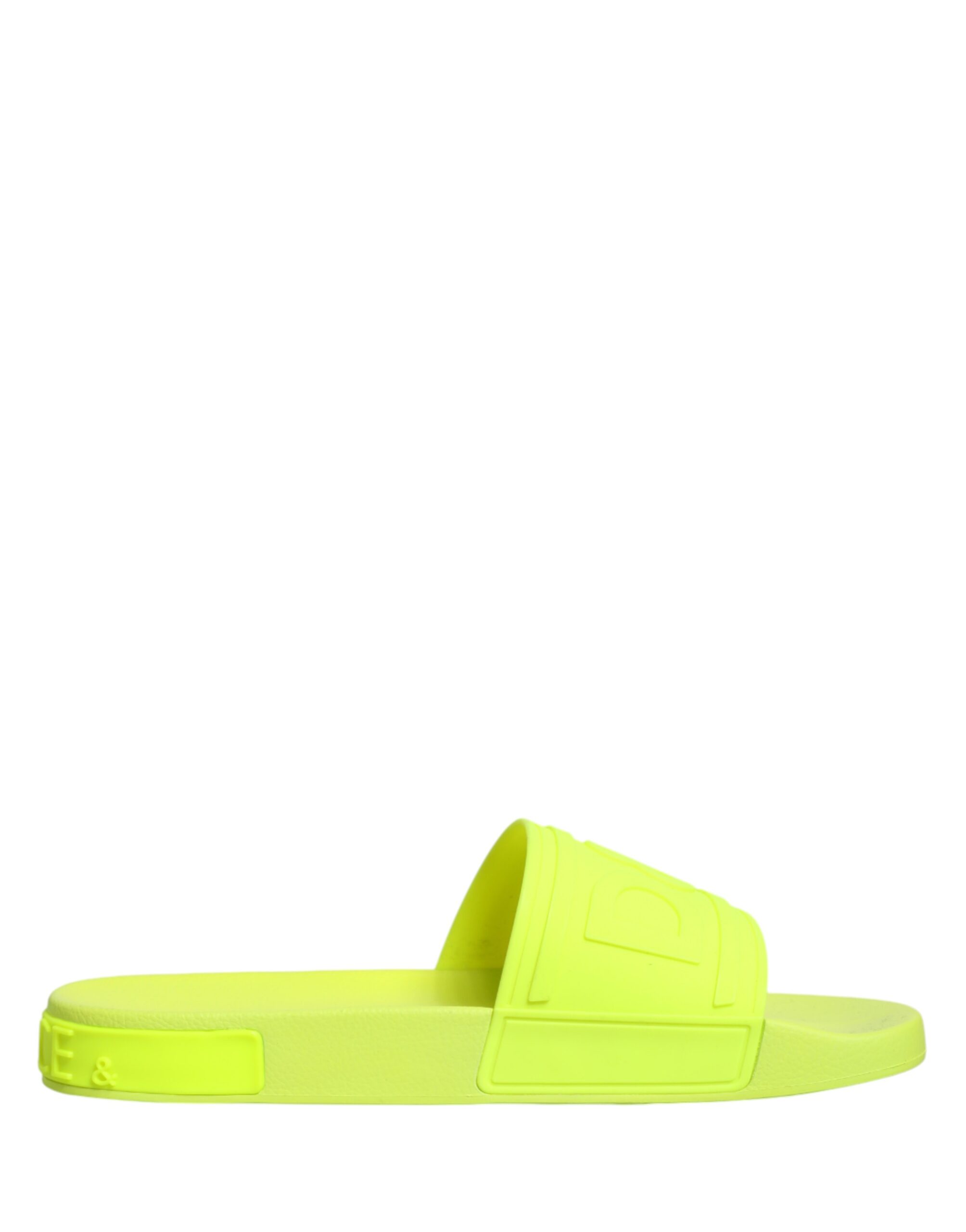 Dolce & Gabbana Green Rubber Slides Sandals Beachwear Shoes - Image 2