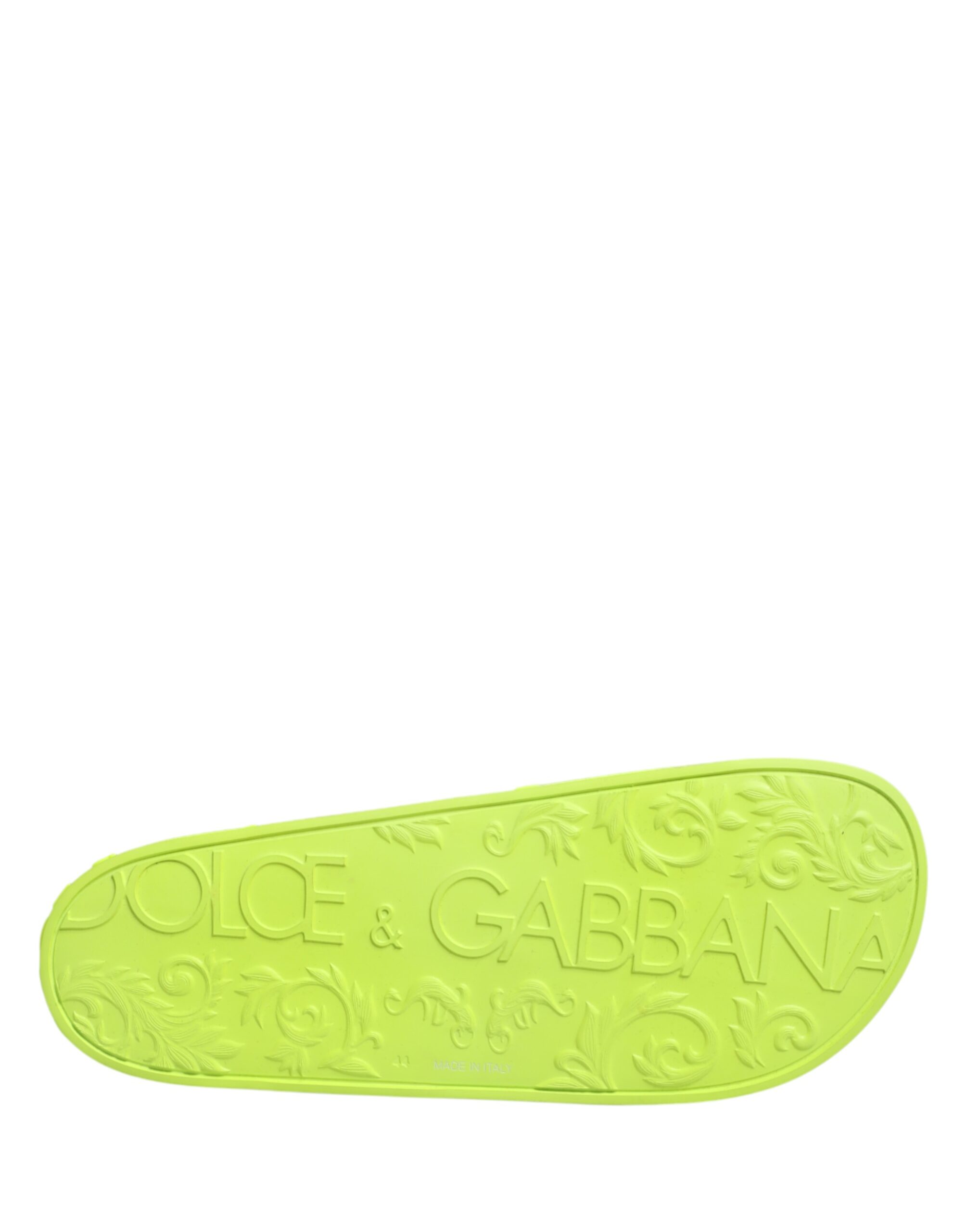 Dolce & Gabbana Green Rubber Slides Sandals Beachwear Shoes - Image 8