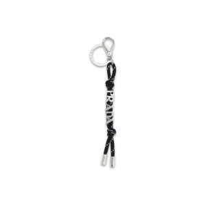 Prada Black Stainless Steel Keychain