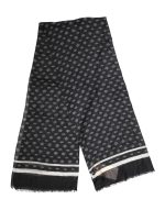 Dolce & Gabbana Black Crown Cashmere Neck Wrap Shawl Scarf