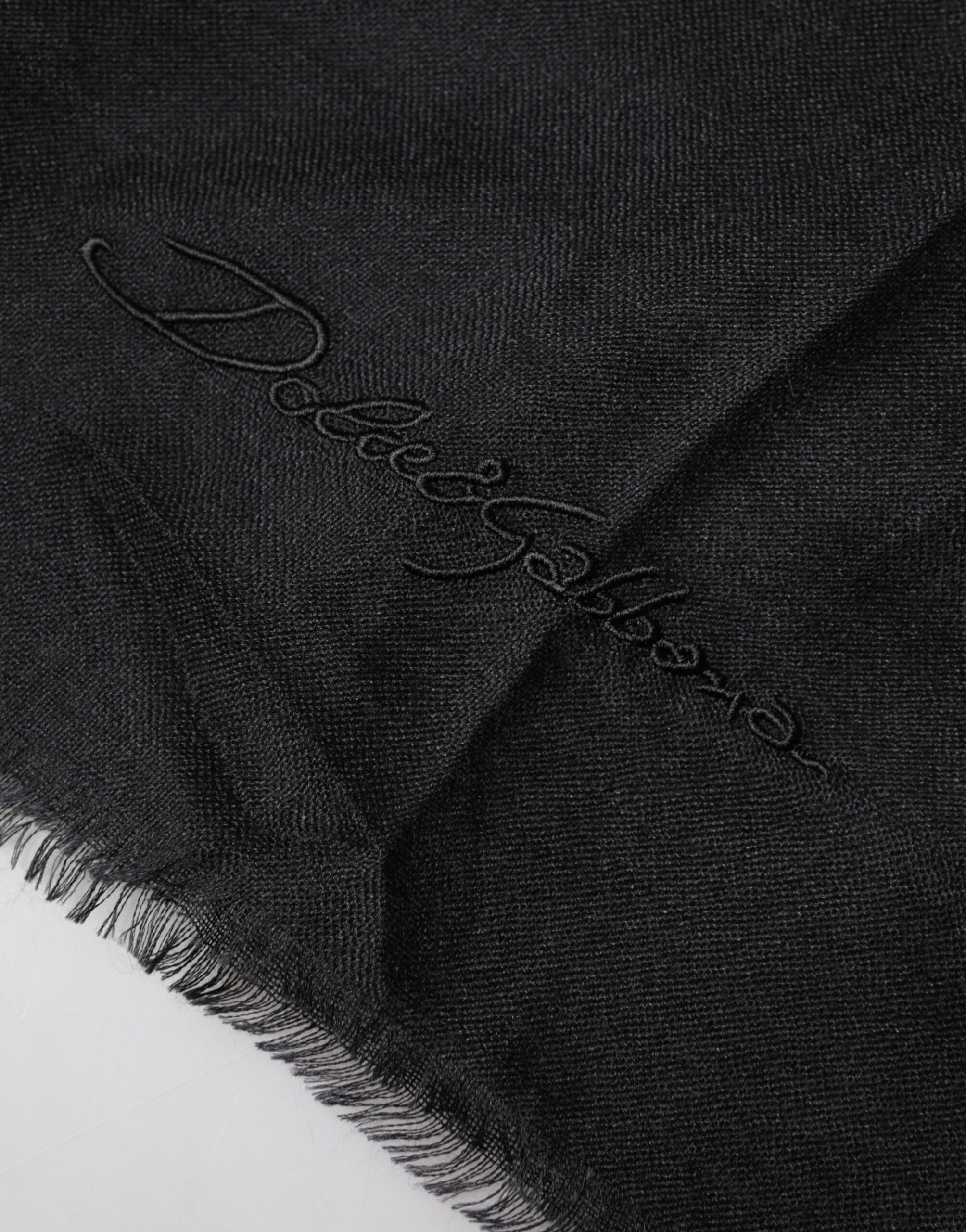 Dolce & Gabbana Black Cashmere Knit Neck Wrap Shawl Scarf - Image 3