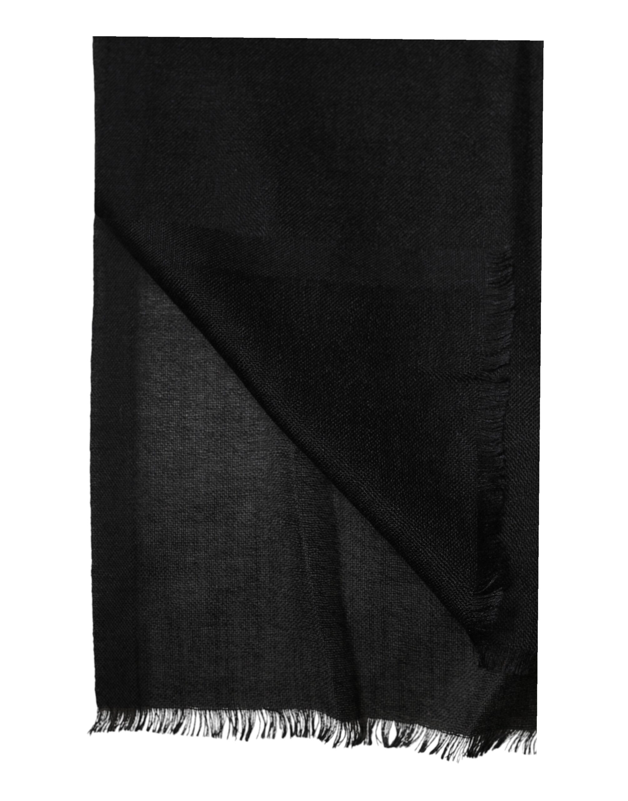 Dolce & Gabbana Black Cashmere Knit Neck Wrap Shawl Scarf - Image 4